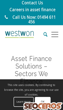 westwon.co.uk/asset-finance-solutions mobil előnézeti kép