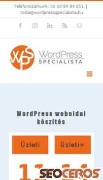 wordpressspecialista.hu/wordpress-weboldal-keszites mobil förhandsvisning