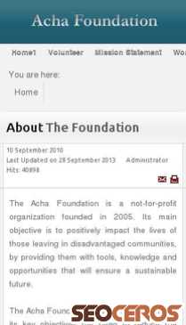 achafoundation.org mobil preview