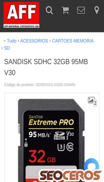 affloja.com/SANDISK-SDHC-32GB-95MB-V30 mobil प्रीव्यू 