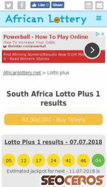 africanlottery.net/lotto-plus mobil preview