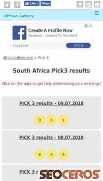 africanlottery.net/pick-3 mobil preview