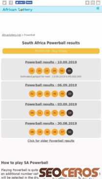 africanlottery.net/powerball mobil előnézeti kép