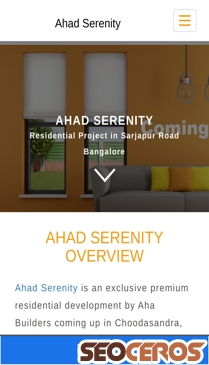 ahadserenity.org.in mobil preview