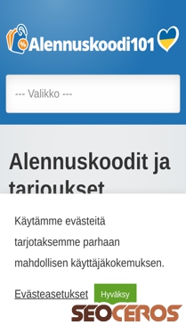 alennuskoodi101.fi mobil förhandsvisning