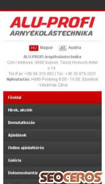 alu-profi.eu/hu/fooldal.html mobil előnézeti kép