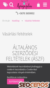 apraja-falva.hu/vasarlasi_feltetelek_5 mobil anteprima
