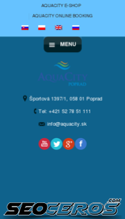 aquacity.sk mobil Vista previa