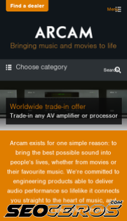 arcam.co.uk mobil preview