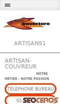 artisan91.fr mobil previzualizare