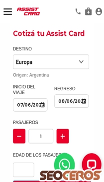 assistcard.com/ar/seguro-de-viaje mobil previzualizare