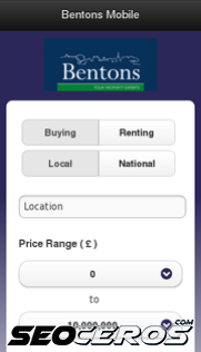 bentons.co.uk mobil vista previa