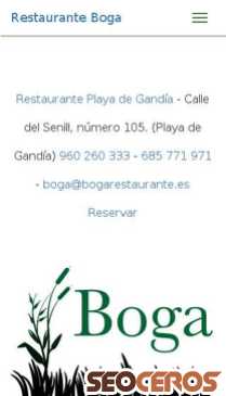 bogarestaurante.es mobil előnézeti kép