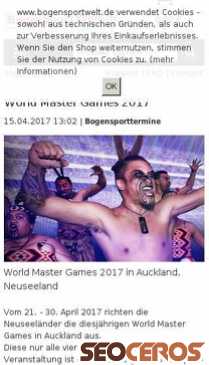 bogensportwelt.de/World-Master-Games-2017 mobil previzualizare