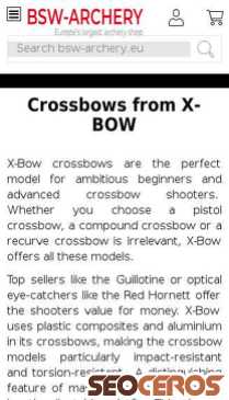 bsw-archery.eu/x-bow-crossbows mobil prikaz slike