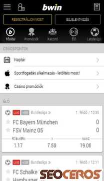 Bwin.com mobil Vorschau