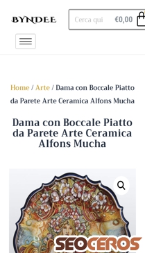 byndee.com/product/dama-con-boccale-piatto-da-parete-arte-ceramica-alfons-mucha mobil náhled obrázku