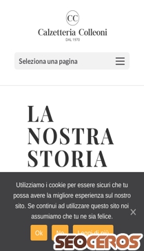 calzetteriacolleoni.it/la-nostra-storia mobil náhled obrázku