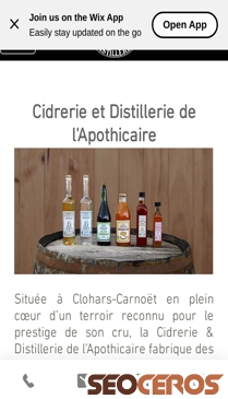 cidrerie-distillerie.com mobil előnézeti kép