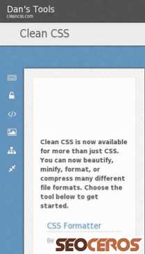 cleancss.com mobil Vista previa