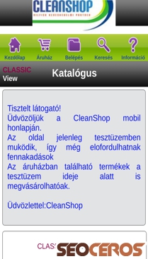 cleanshop.hu mobil previzualizare
