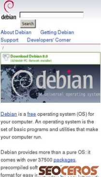 debian.org mobil Vorschau