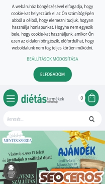 dietas-termekek-webshop.hu mobil Vorschau
