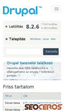 drupal.hu mobil előnézeti kép