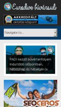 eurodive.hu mobil obraz podglądowy