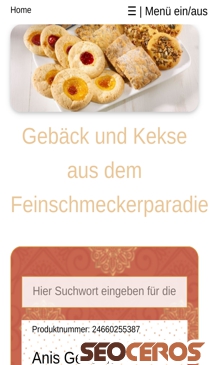 feinschmeckerparadies.com/gebaeck-kekse.php mobil Vorschau