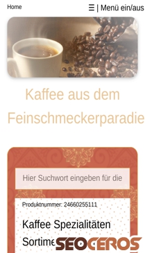 feinschmeckerparadies.com/kaffee.php mobil Vista previa