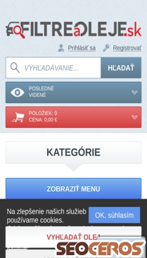 filtreaoleje.sk mobil előnézeti kép