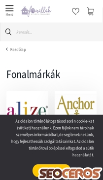 fonallak.hu/fonalmarkak mobil Vorschau