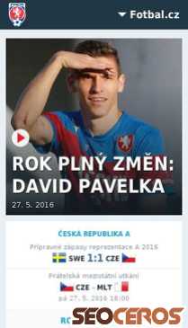 fotbal.cz mobil förhandsvisning