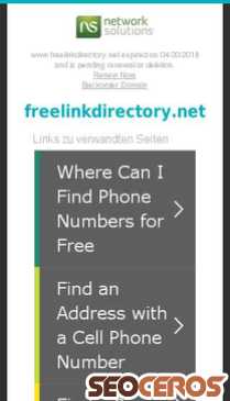 freelinkdirectory.net mobil előnézeti kép
