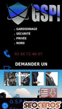 gardiennage-securite-nord.fr mobil előnézeti kép