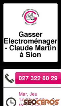 gasserelectromenager.ch mobil előnézeti kép