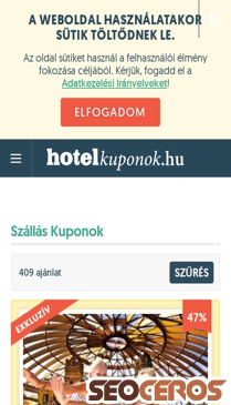 hotelkuponok.hu mobil előnézeti kép