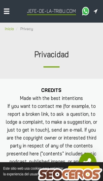 jefe-de-la-tribu.com/privacy mobil náhled obrázku