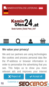 kamin-ofen24.at mobil förhandsvisning