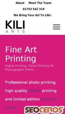 kiliarts.co.uk/fine-art-printing mobil previzualizare