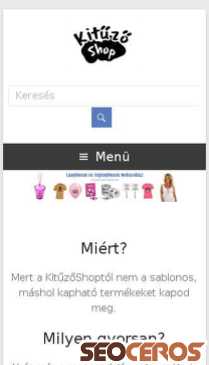 kituzoshop.hu mobil förhandsvisning