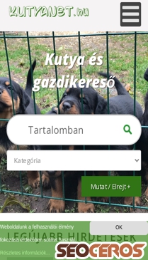 kutyanet.hu mobil előnézeti kép