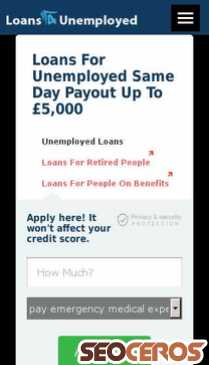 loans4unemployed.co.uk mobil previzualizare