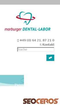 marburger-dental-labor.de mobil Vorschau