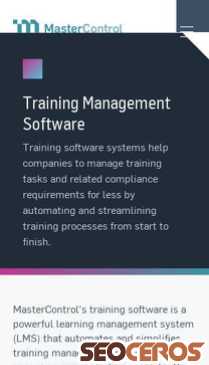 mastercontrol.com/training_software mobil 미리보기