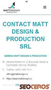 mattdesign.ro/contact mobil förhandsvisning