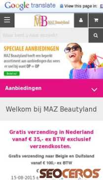 mazbeautyland.nl mobil náhled obrázku