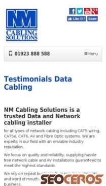 nmcabling.co.uk/testimonials mobil preview