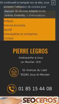 osteopathe-pierrelegros.fr mobil náhľad obrázku